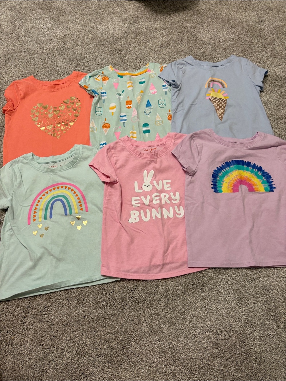 Cat & Jack toddler Girls tshirt lot 4T